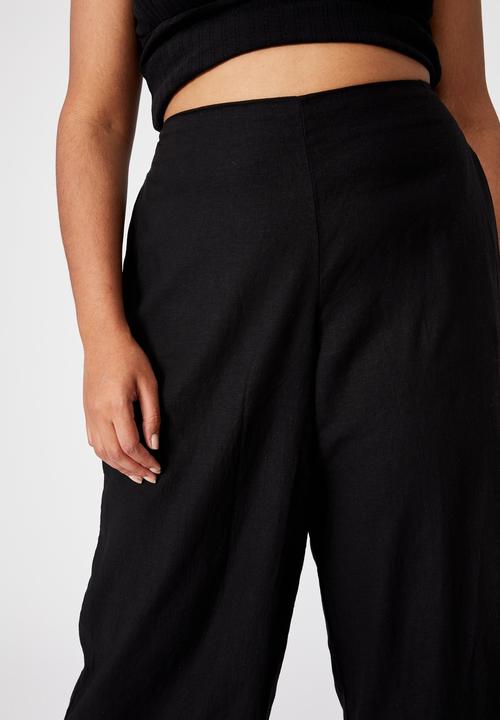 Cotton On - Curve wide leg paradise pant - black