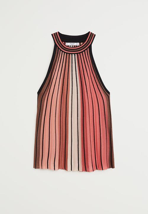 MANGO - Commeta top - pink & black