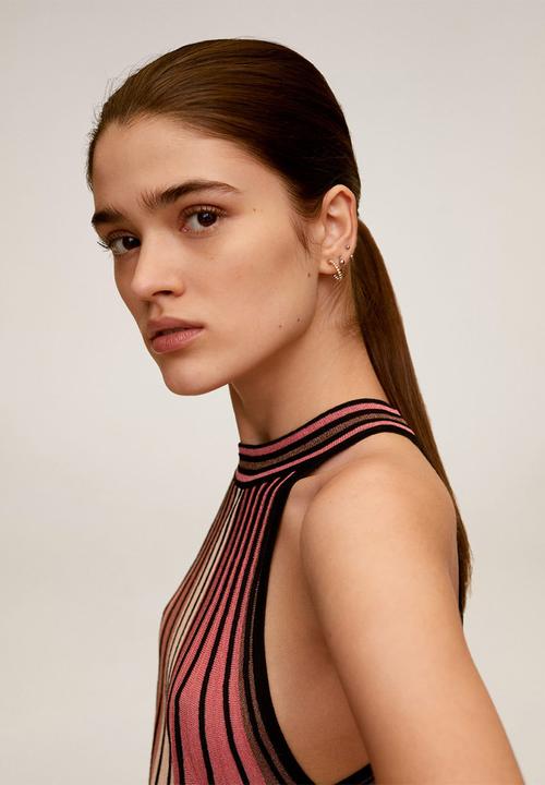 MANGO - Commeta top - pink & black