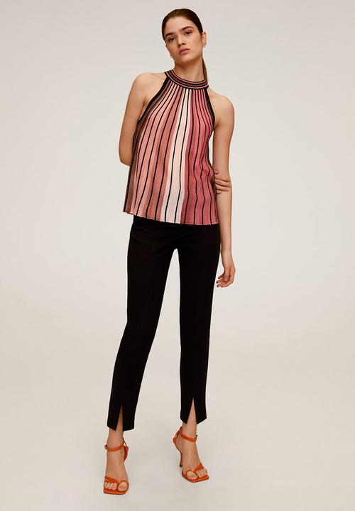MANGO - Commeta top - pink & black