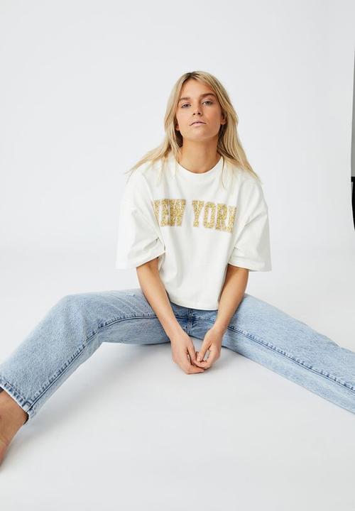 Cotton On - Chopped boyfriend tee - off white 