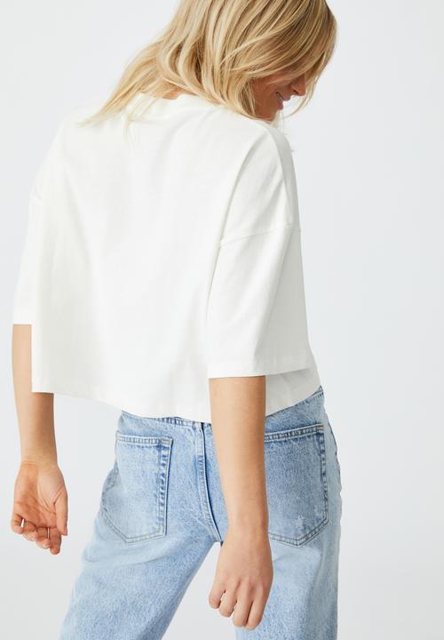 Cotton On - Chopped boyfriend tee - off white 