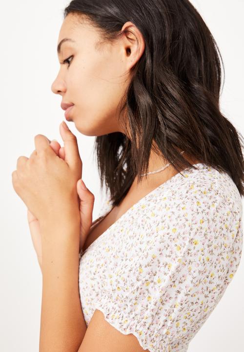 Cotton On - Brianna ruched front mini dress -  white