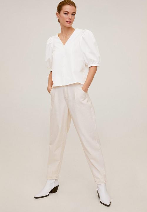 MANGO - Cretona blouse - white