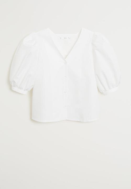 MANGO - Cretona blouse - white