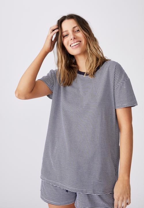 Cotton On - Jersey sleep T-shirt - navy & white 
