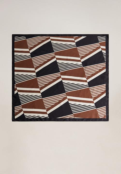 MANGO - Retro neck scarf - brown