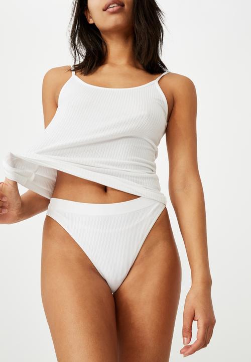 Cotton On - Long rib tank - white