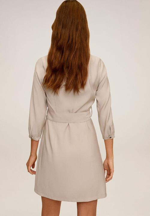 MANGO - Dress tuxedo - beige