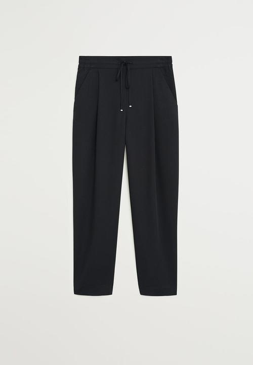 MANGO - Fluido trousers - black