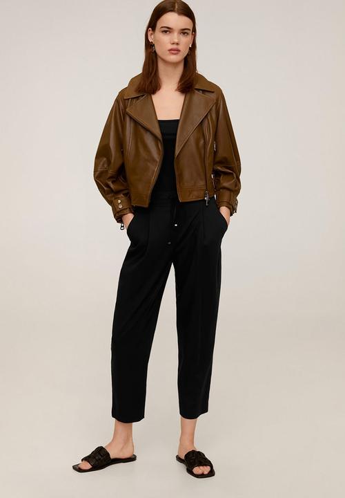 MANGO - Fluido trousers - black