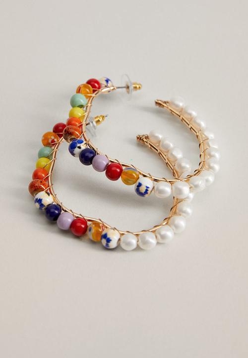 MANGO - Diesa earrings - light pastel gray