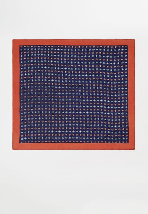MANGO - Neck scarf corbata - orange & blue 