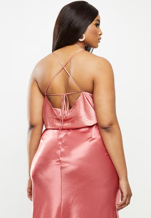 Glamorous - Plus satin cami - rose
