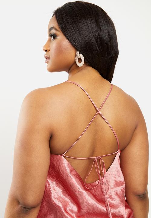 Glamorous - Plus satin cami - rose