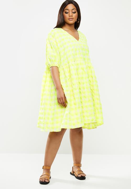 plus size yellow swing dress