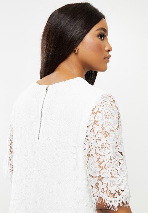 Glamorous - Curve lace dress - white