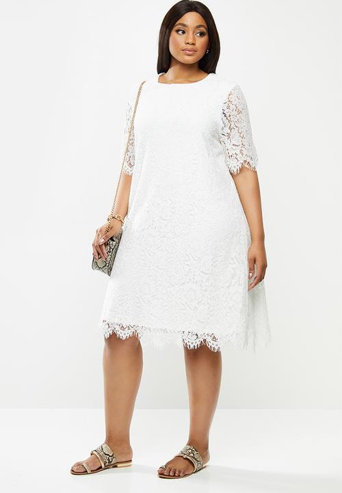 Glamorous - Curve lace dress - white