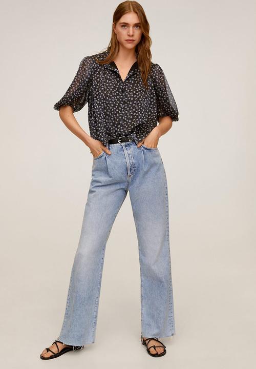 MANGO - Pia blouse - black & purple 