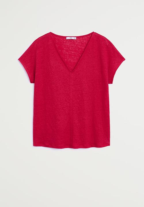MANGO - Linito T-shirt - red