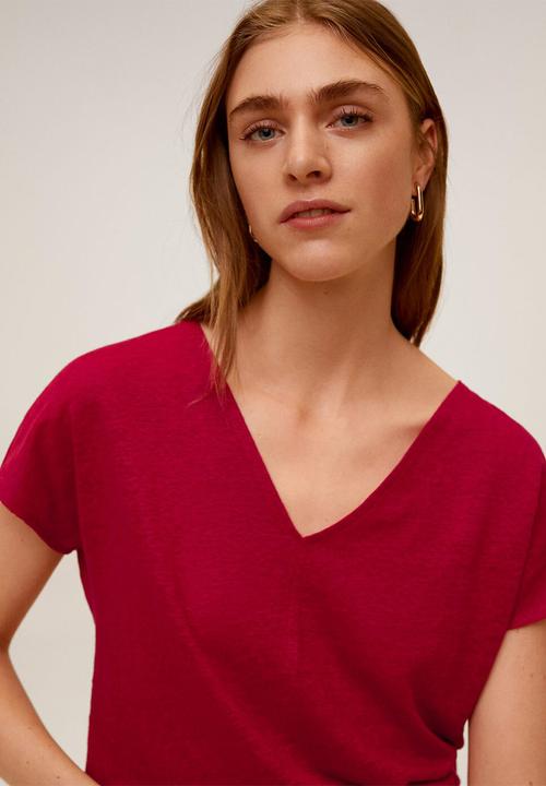 MANGO - Linito T-shirt - red