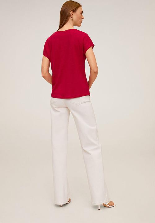 MANGO - Linito T-shirt - red