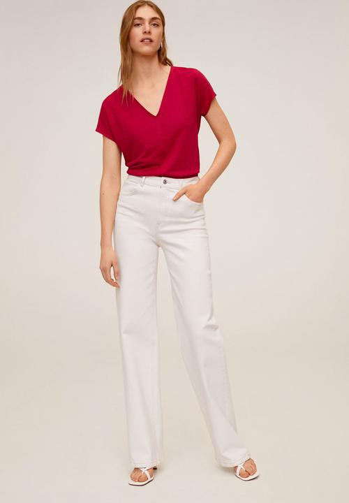 MANGO - Linito T-shirt - red