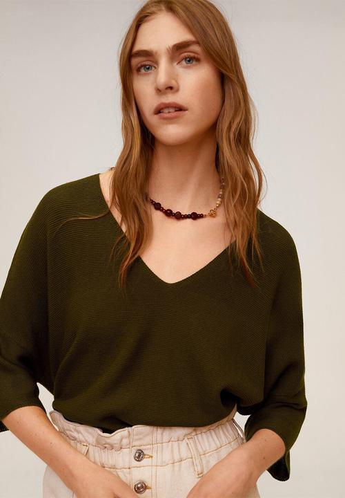 MANGO - Ines sweat top - khaki 