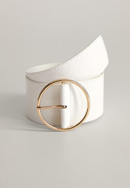 MANGO - Braid belt - white 