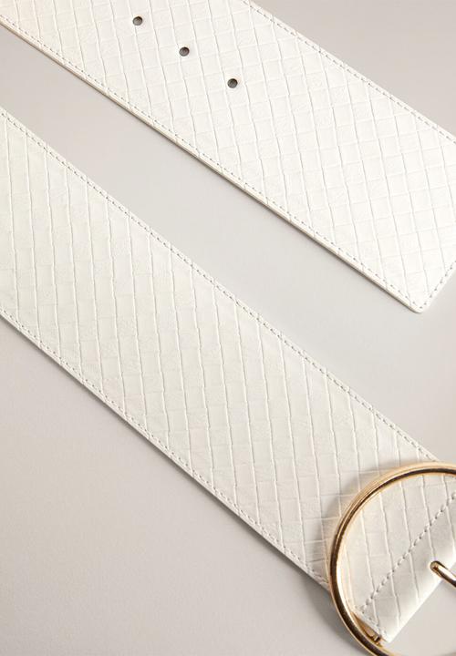 MANGO - Braid belt - white 