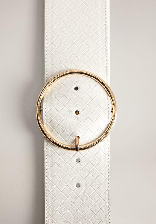 MANGO - Braid belt - white 