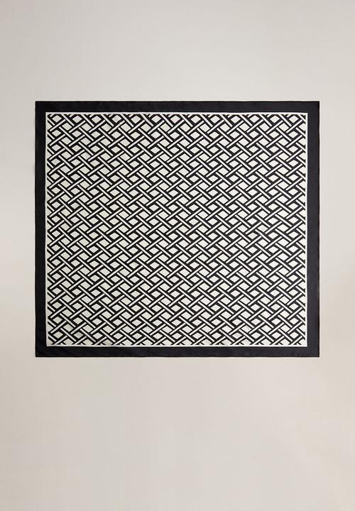 MANGO - Neck scarf reti - black & white 