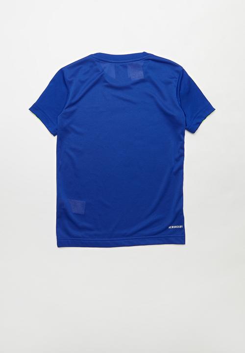 adidas Originals - Tr 3s short sleeve tee - royal blue / signal green