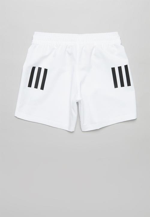 adidas Performance - Boys 3 stripe shorts - white & black