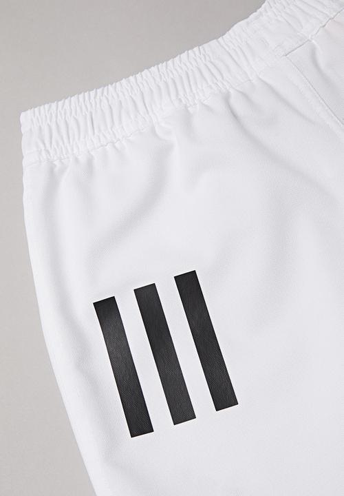 adidas Performance - Boys 3 stripe shorts - white & black