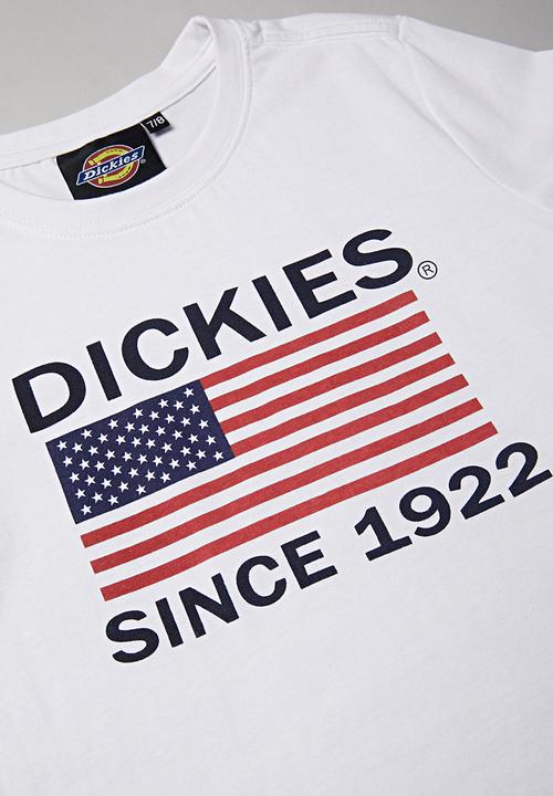 Dickies - USA flag tee - white