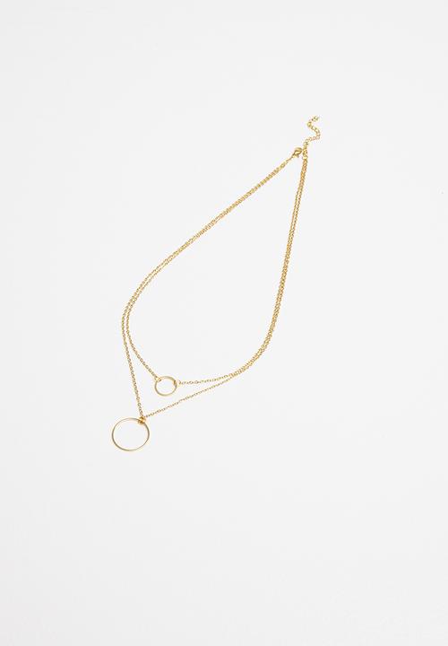 Superbalist - Double circle layered necklace - gold