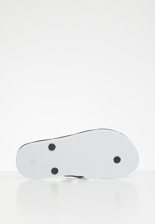 POLO - Boys milo pony flip flop - black & white 