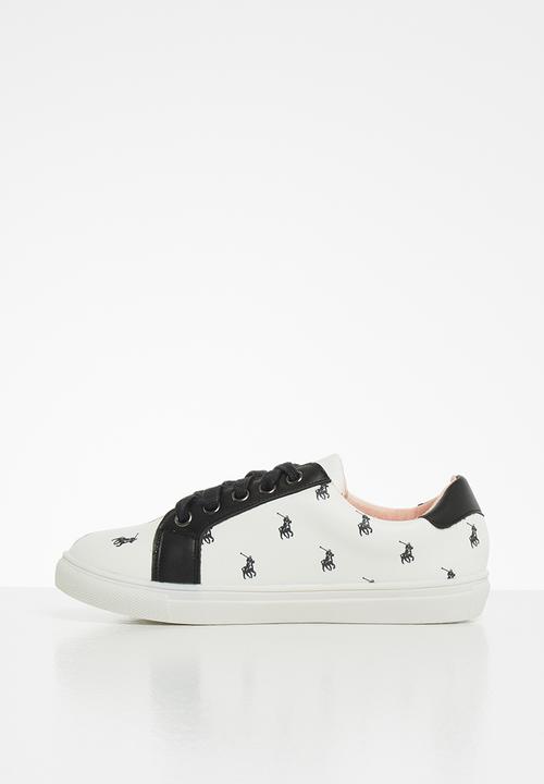 POLO - Unisex morgan monogram sneaker - white & black 