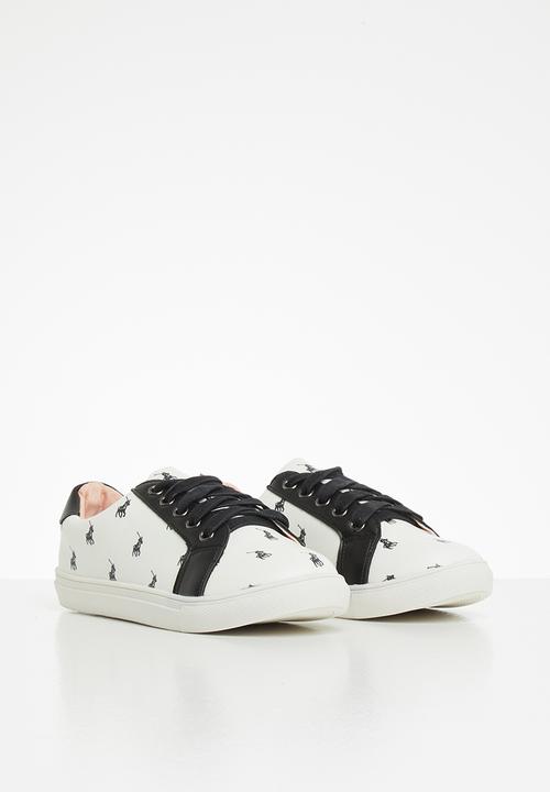 POLO - Unisex morgan monogram sneaker - white & black 