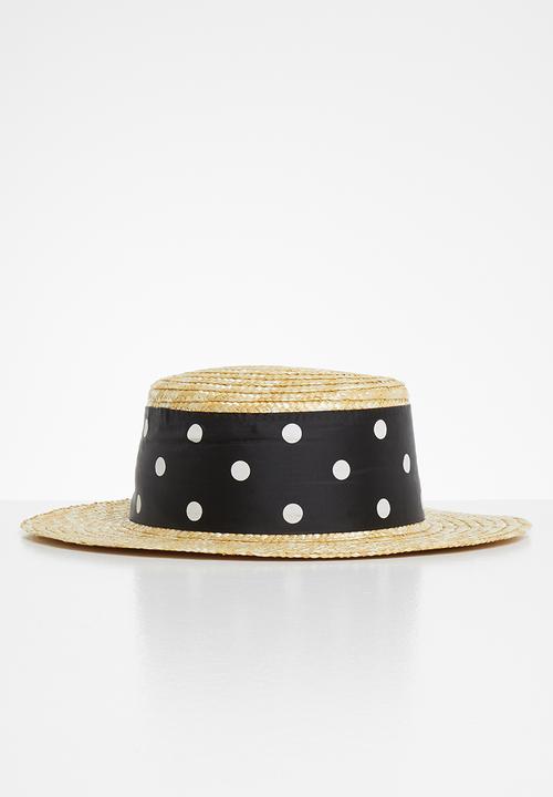 Superbalist - Polka dot trim sun hat - neutral