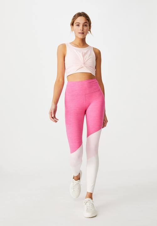 Cotton On - Twist front crop tank - pink sherbet