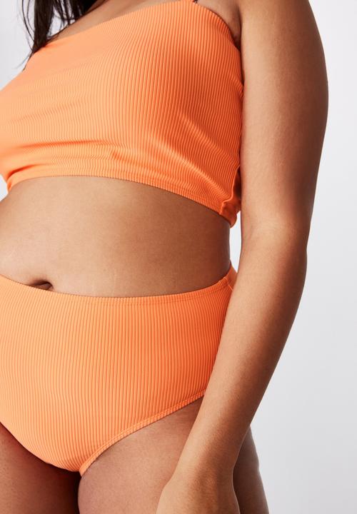 Cotton On - Curve high waisted full bikini bottom - peach rib