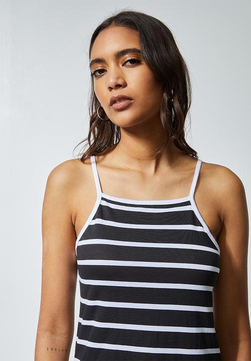 Superbalist - Halterneck strappy dress - black & white 