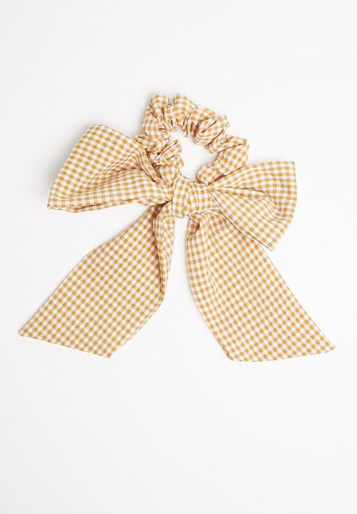 Superbalist - Bow hair tie - yellow & white