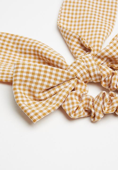 Superbalist - Bow hair tie - yellow & white