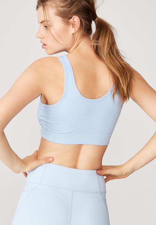 Cotton On - Twist front crop tank - skye blue