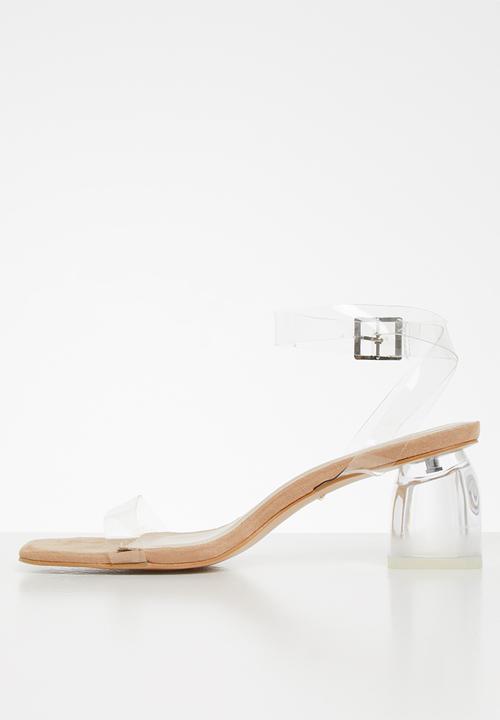 Public Desire - Subtle low block perspex heel - neutral