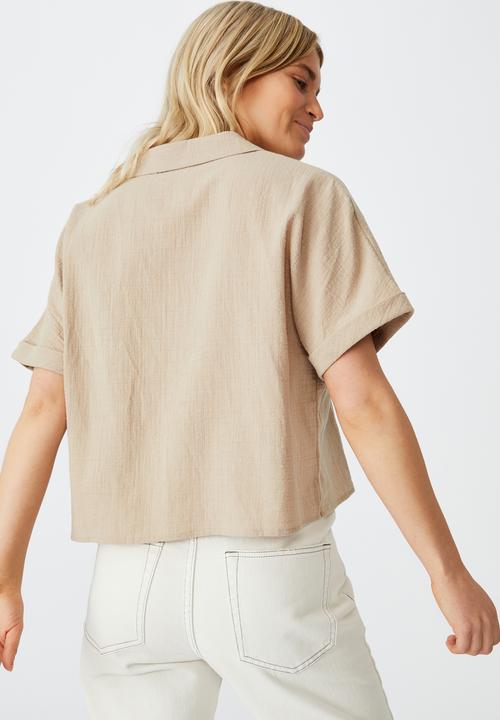 Cotton On - Erika short sleeve shirt - flax grey