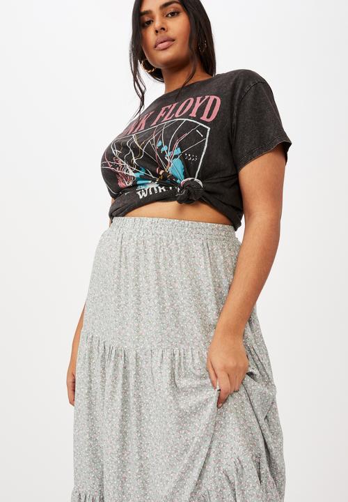 Cotton On - Curve jasmine maxi skirt - robyn ditsy lush green